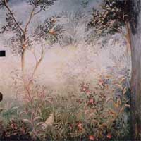 Mural of garden, Llanfethryn