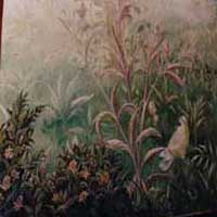 Mural of garden, Llanfethryn